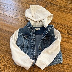 Denim and Cream Toddler Hooded Jacket
